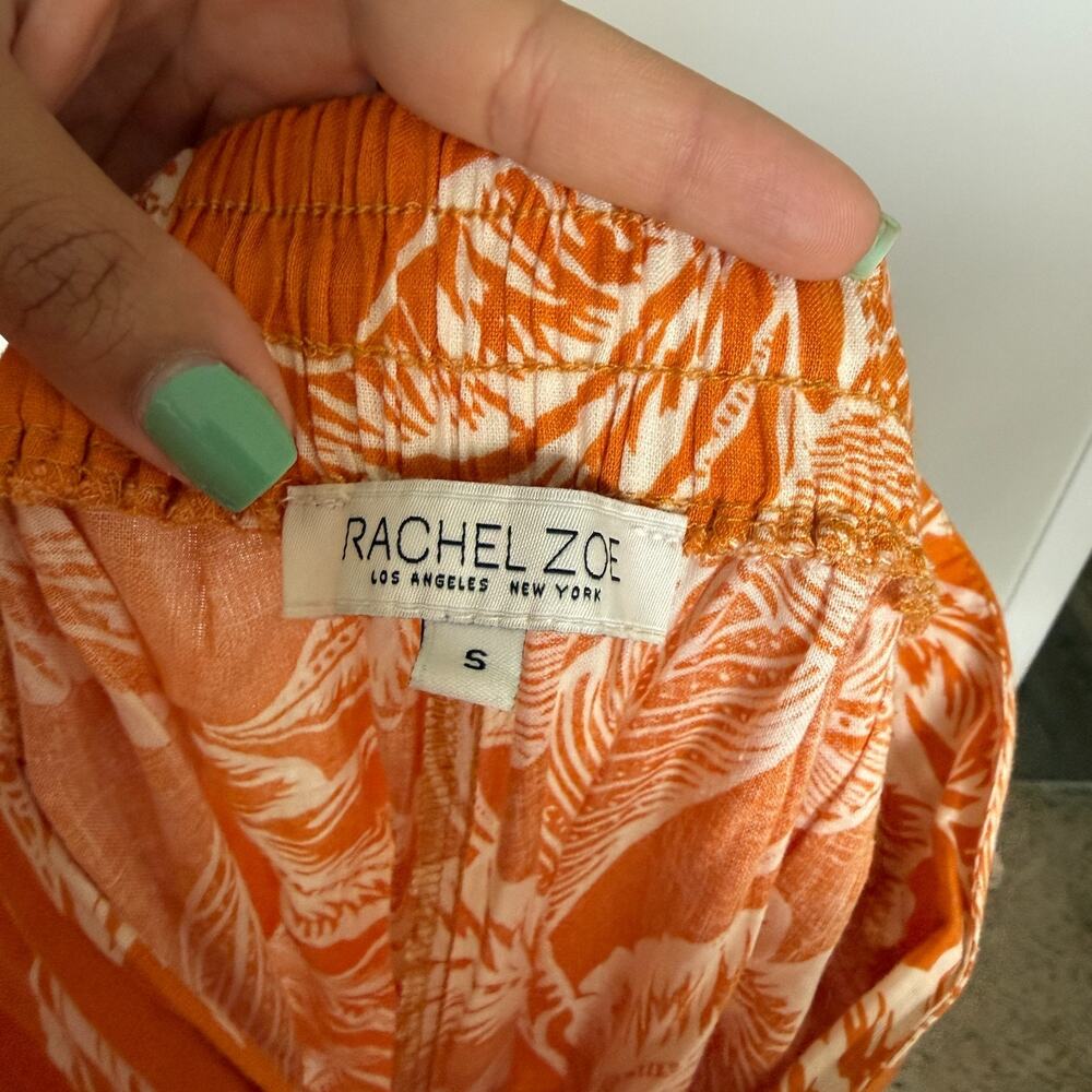 Rachel Zoe Womens Linen Pants Small Elastic Waist Coastal Resortwear Lagom Boho - Picture 5 of 7